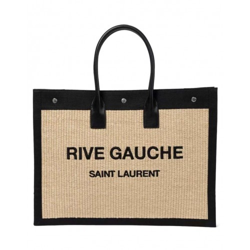 Yves Saint Laurent könyvszövésű bevásárlótáska D23698 bézs