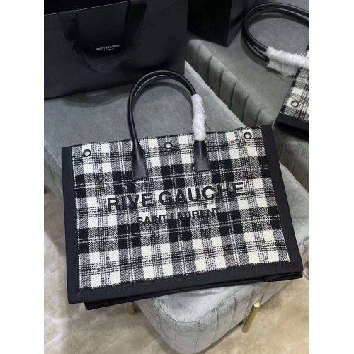 Yves Saint Laurent vászon bevásárlótáska Y509415 fekete