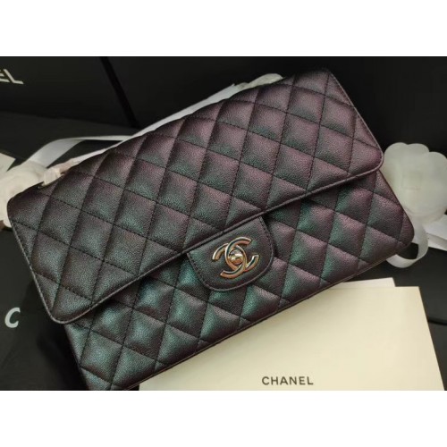 Chanel fedeles táska Iridescent Grained Calfskin&Gold-Tone AS1112 fekete