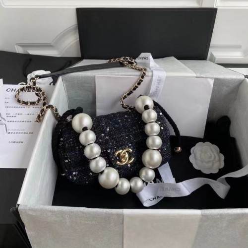 Chanel táska Tweed 0593 fekete